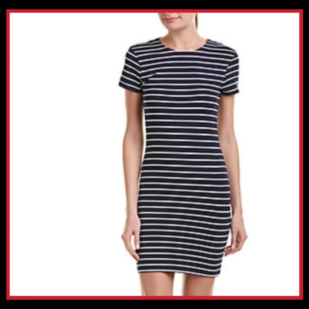 NWT FRENCH CONNECTION Navy & White Striped Dress - Picture 1 of 8